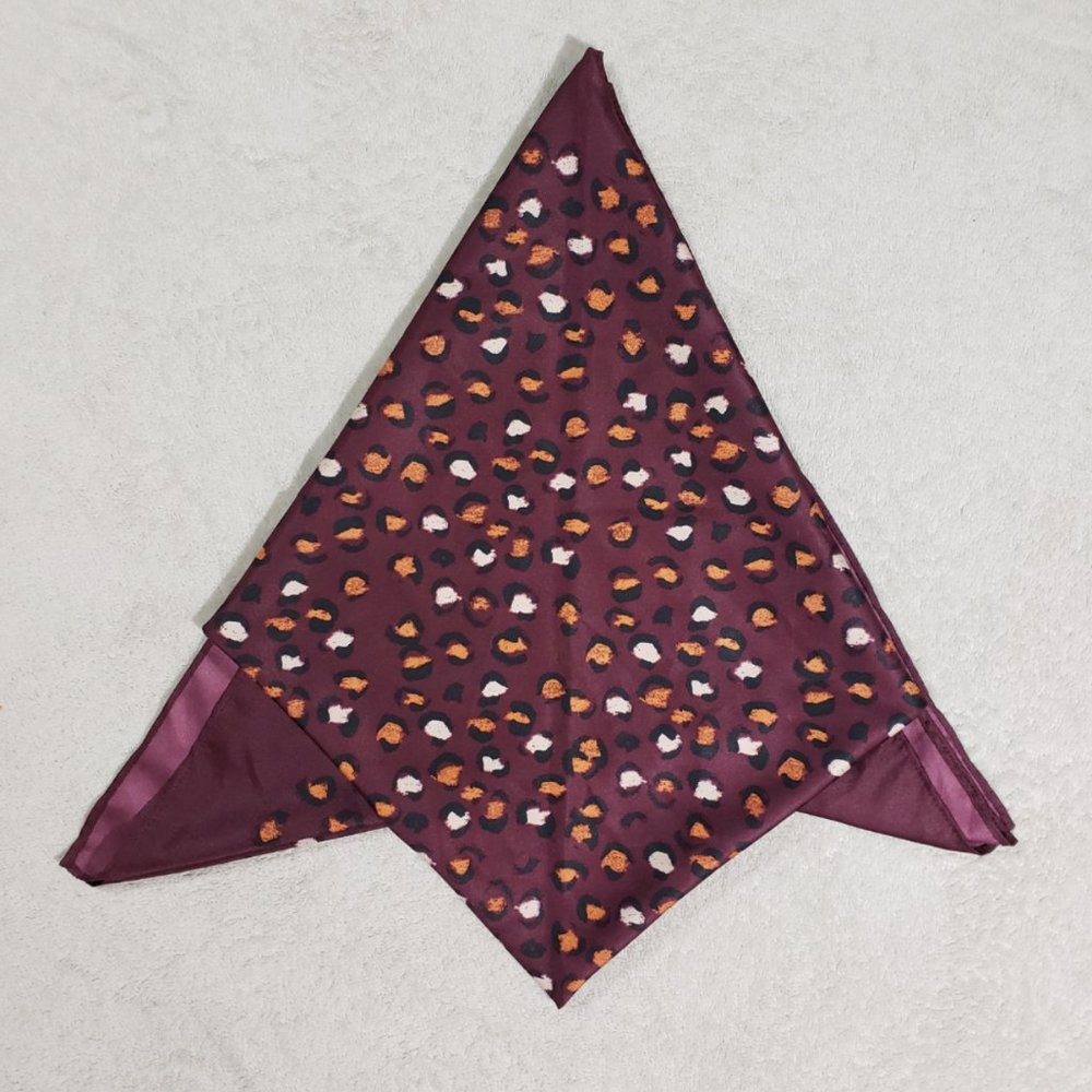 Leopard Print Twill Square Scarf